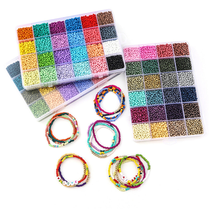 (Free Pearls, Accessories and Pendants)24 Colors Painted Glass Millet Beads DIY Jewelry Beading