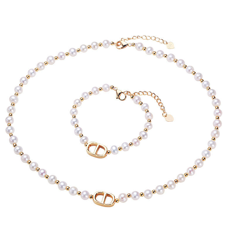Pearl necklace, European and American high-level sense, minority light luxury, celebrity temperament, neck chain, retro and versatile Choker chain