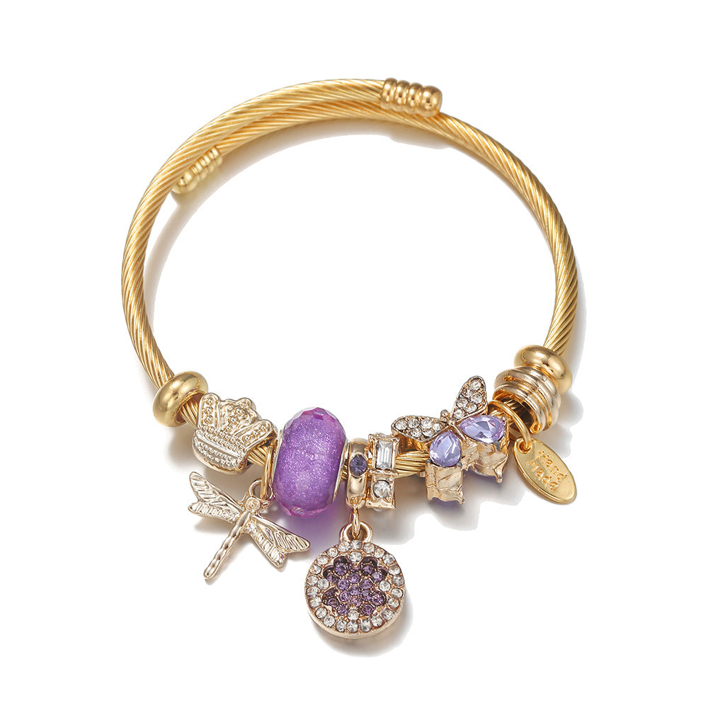 DIY Sen Bracelet fairy clover butterfly gold bracelet