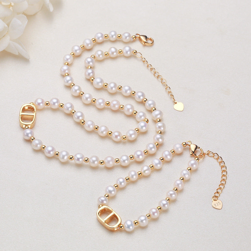 Pearl necklace, European and American high-level sense, minority light luxury, celebrity temperament, neck chain, retro and versatile Choker chain