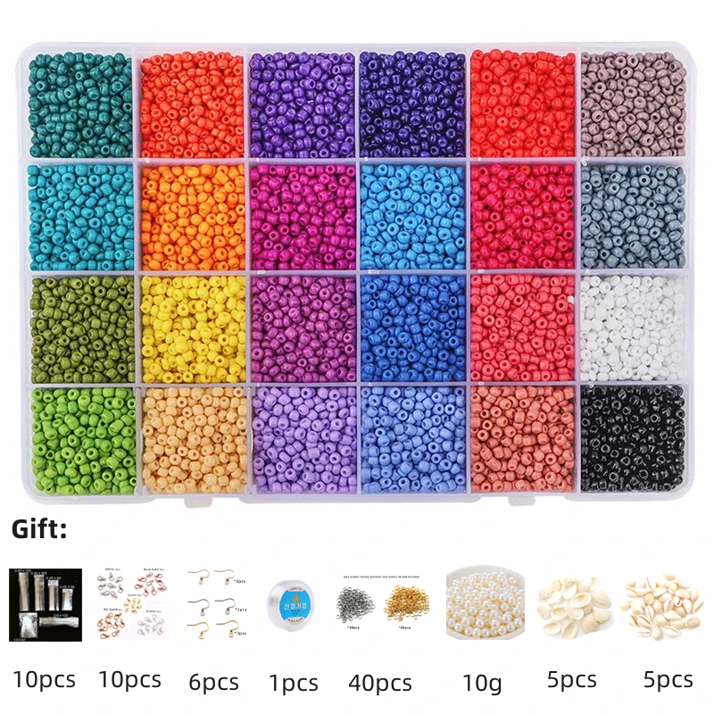 (Free Pearls, Accessories and Pendants)24 Colors Painted Glass Millet ...