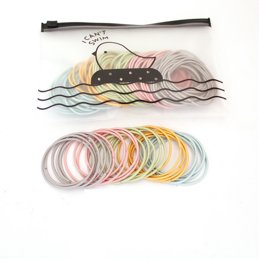 100 pieces/bag Fine Style Seamless Scrunchies Nylon Tie Hair Band Tie Head Rope Simple And Durable