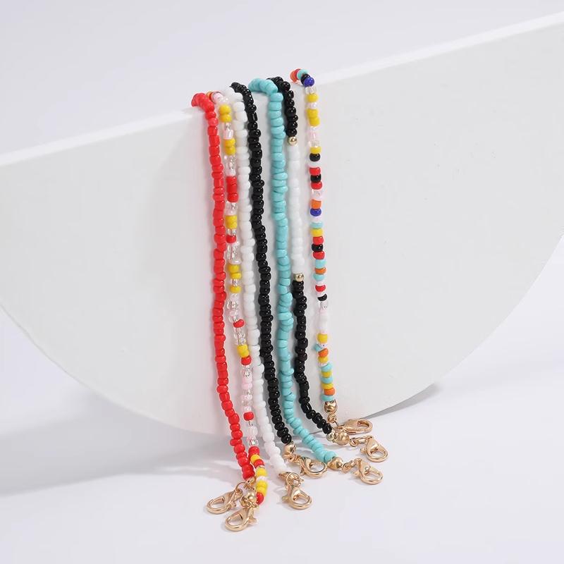 INS Fashion Temperament 7 Colors Rice Bead Stacking Necklace
