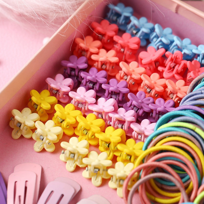 780 Pieces Children's Hair Clip Hairpin Princess Hair Rope Baby Scrunchie Gift Box Little Girl Side Clip Hair Accessories Set