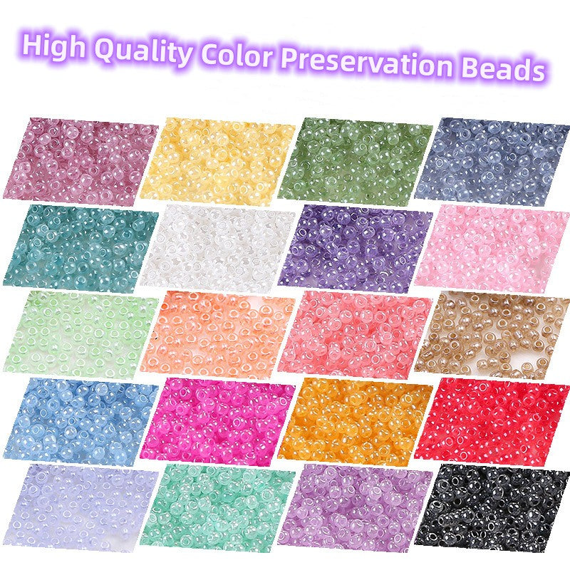 High Quality Color-preserving Glass Rice Beads DIY Handmade Beading Material
