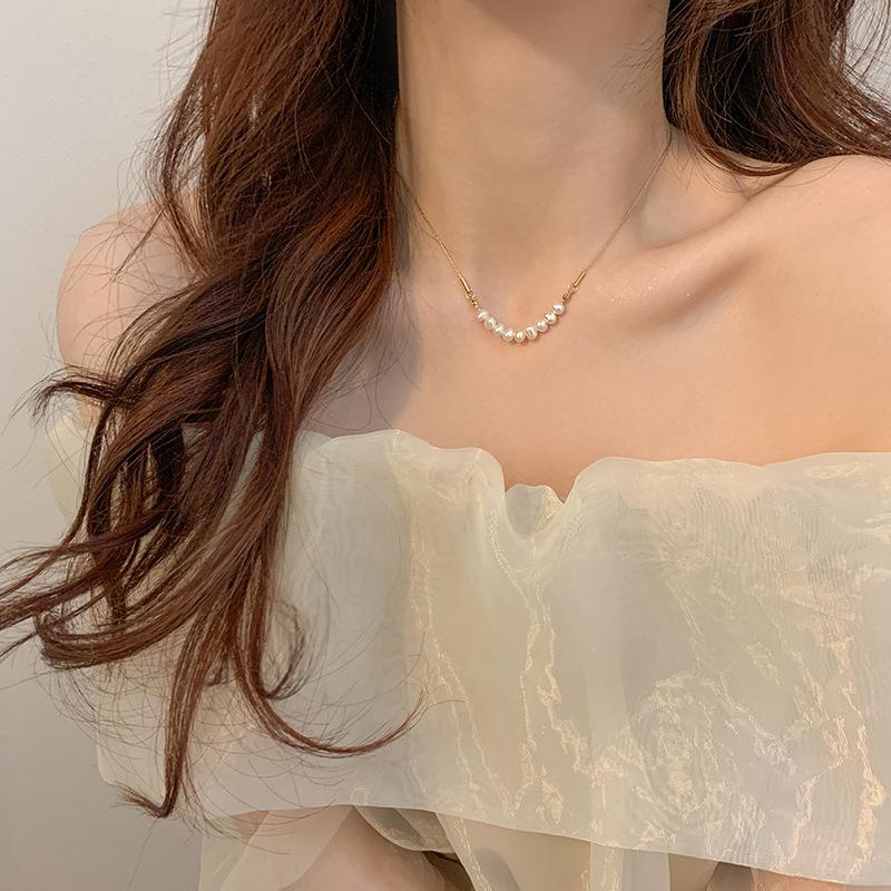 Non-fading Oval Freshwater Pearl Necklace