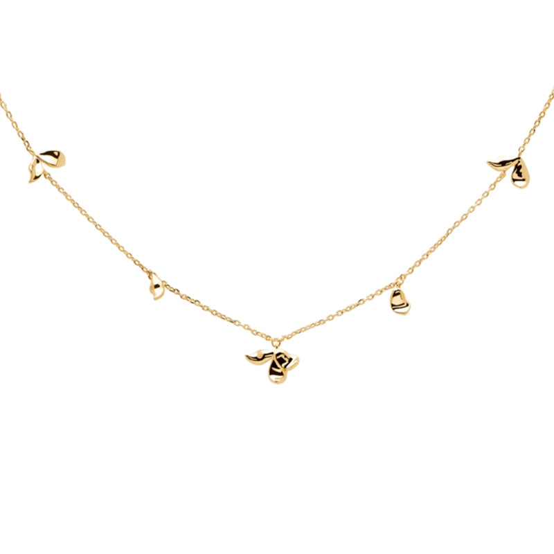 Light Luxury 18k Gold Plated Adjustable 925 Sterling Silver Jasmine Petal Necklace for Women