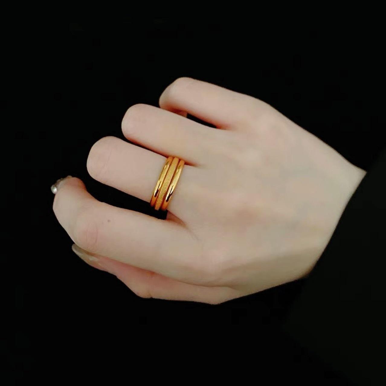 Non-fading ins style women's index finger ring three rings set
