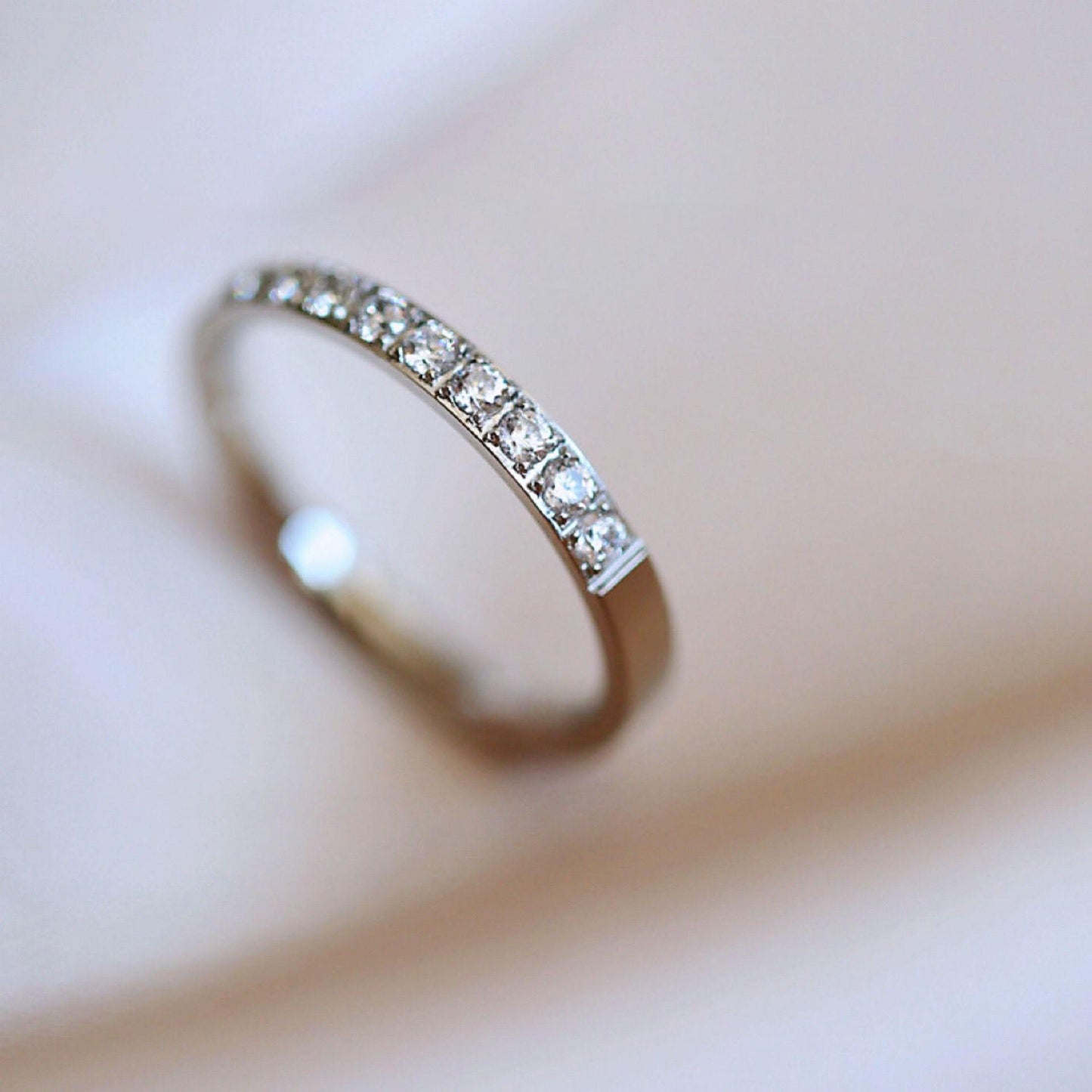 Non-fading titanium steel zirconia Ring for woman