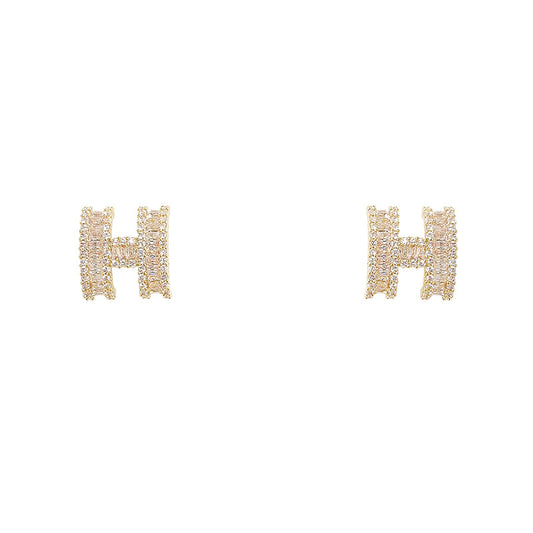 Creative H Letter Stud Earrings