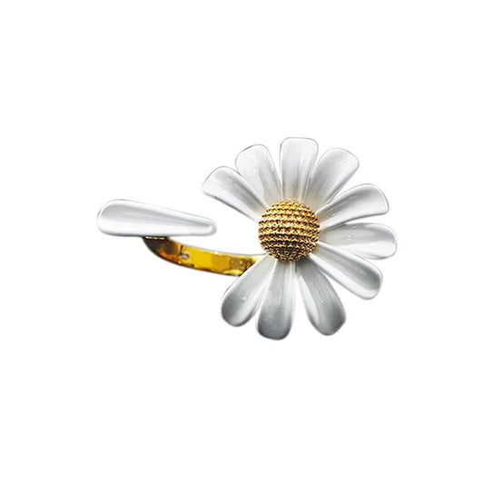 Fresh Style Porcelain Daisy Flower Adjustable Ring