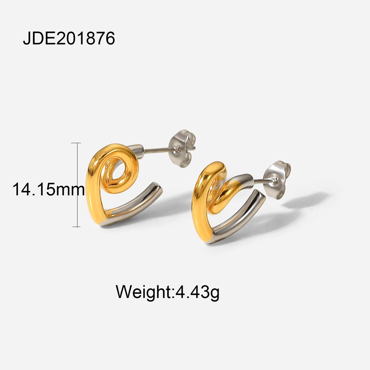 Fashion INS Style 18k Gold-plated Titanium Steel Geometric Earrings for Women