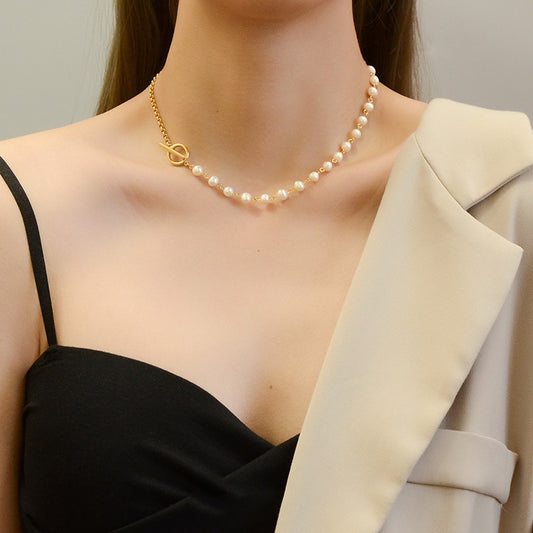 Freshwater Pearl OT Buckle Necklace