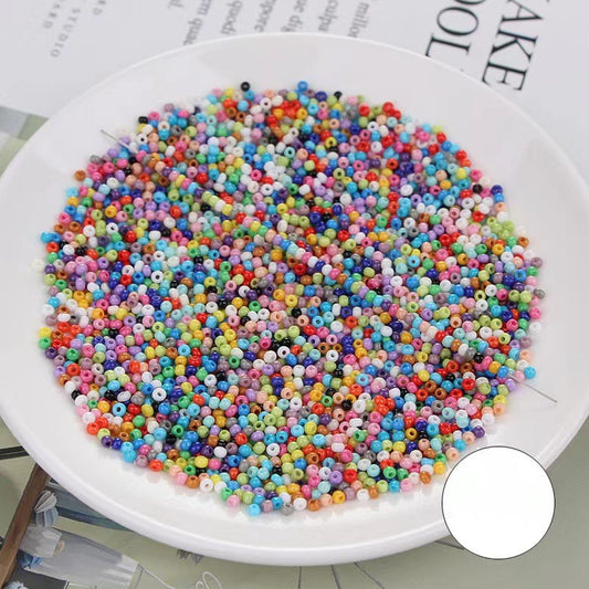 Colored Glass Rice Beads Handmade DIY Ring Earrings Bracelet Tassel Loose Beads Jewelry Material