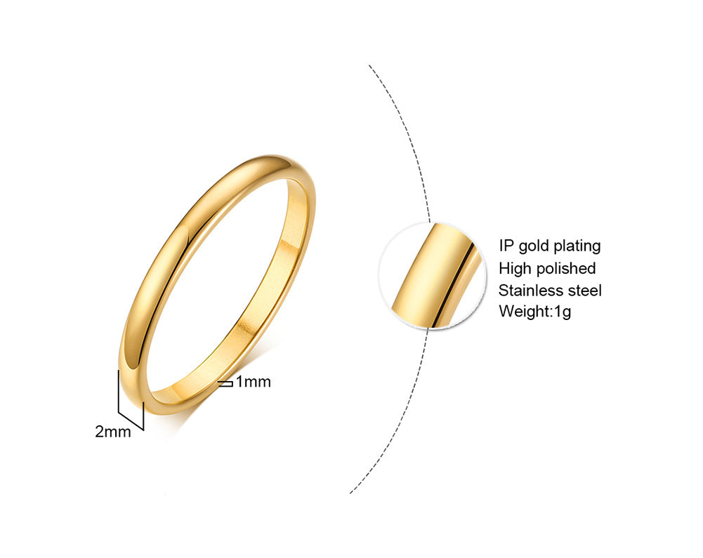 Non-fading women's simple index finger pinky ring