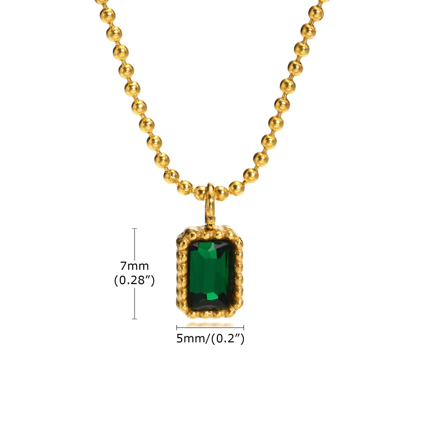 Non-fading green pendant ins style women's necklace