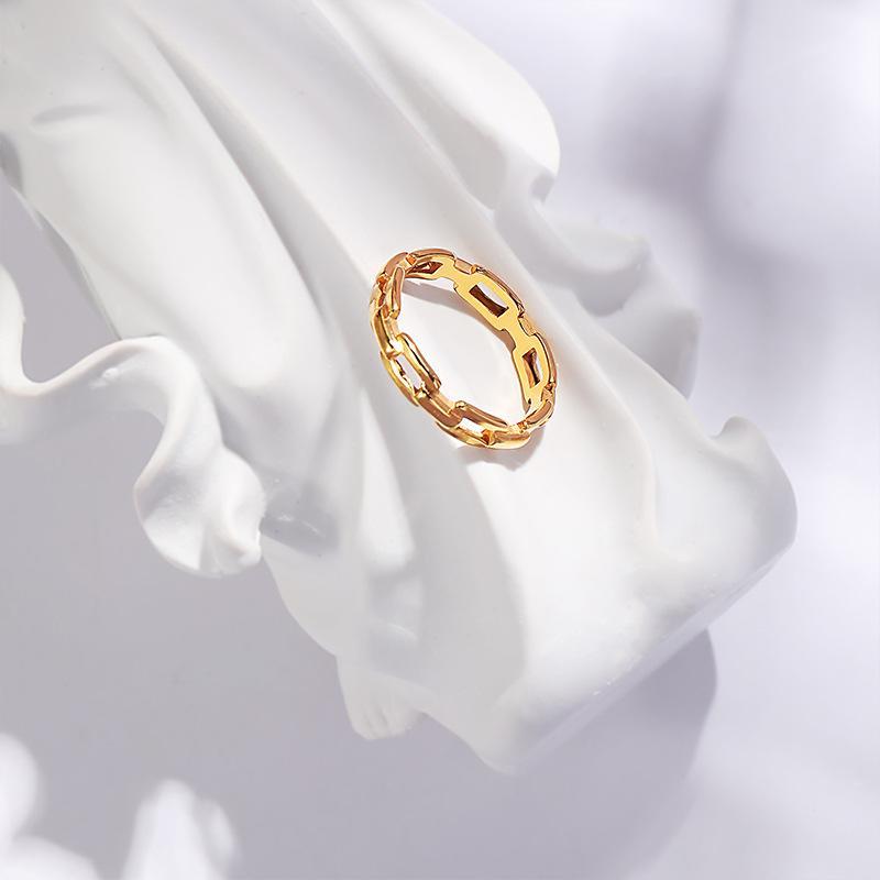 Non-fading women's ins style simple geometric circle ring