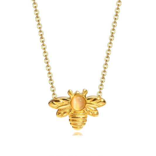 Non-fading women's bee necklace