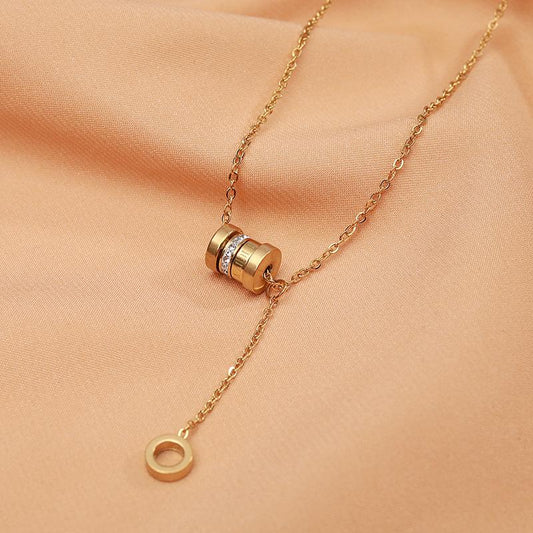 Non-fading hip hop light luxury collarbone chain necklace