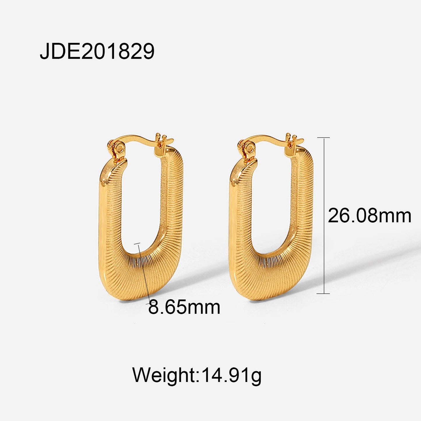 INS Trend 18K Gold Plated Titanium Steel Geometric Earrings