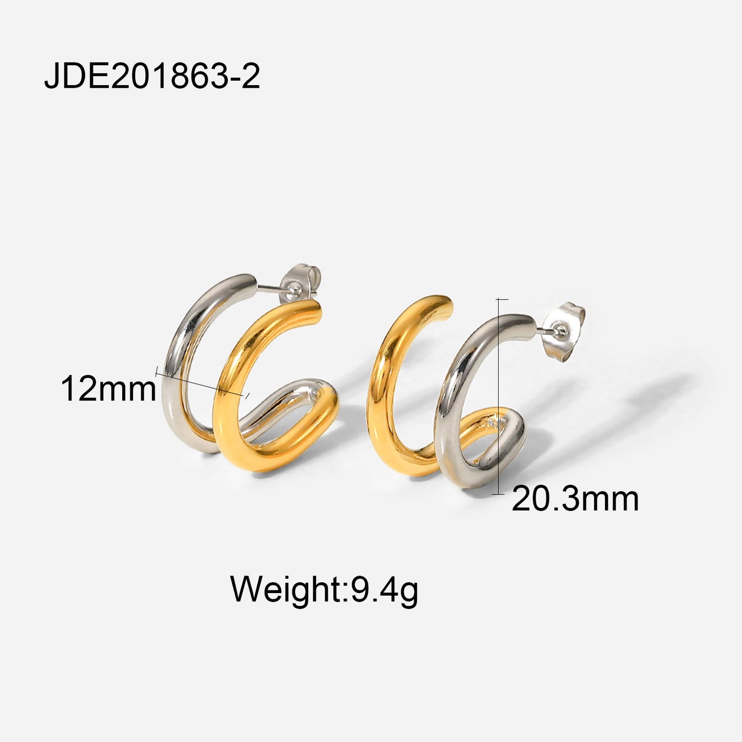 Fashion INS Style 18k Gold-plated Titanium Steel Geometric Earrings for Women