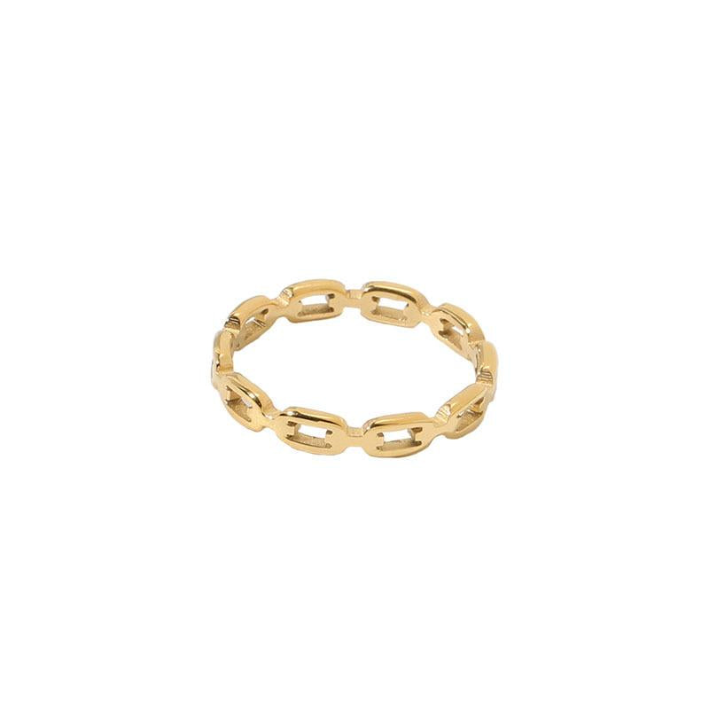 Non-fading women's ins style simple geometric circle ring