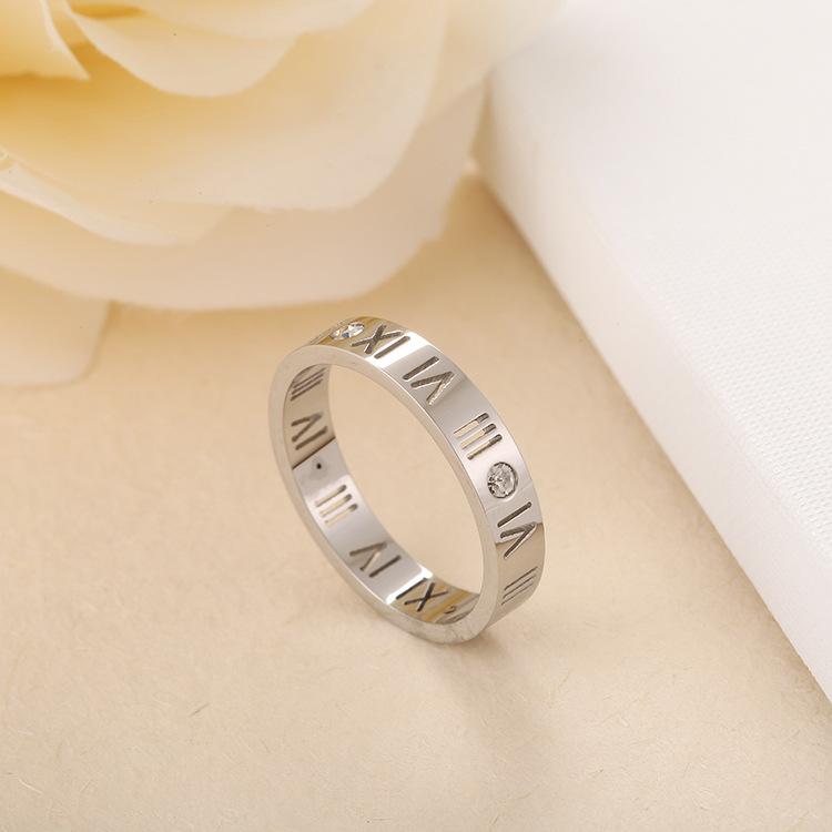 Non-fading European and American hot selling new Roman hollow couple rings
