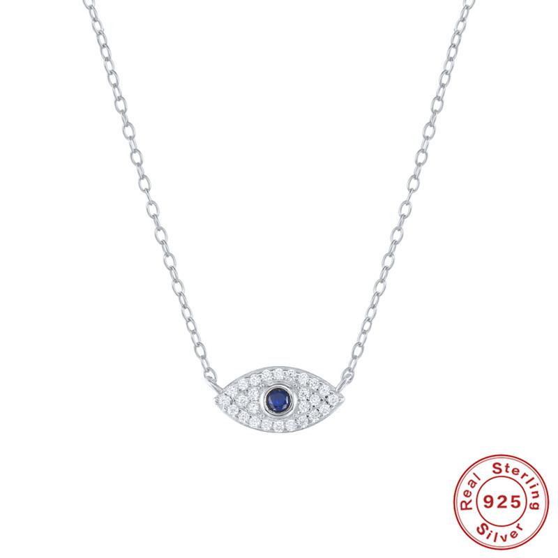 S925 Silver Devil's Eye Pendant Necklace