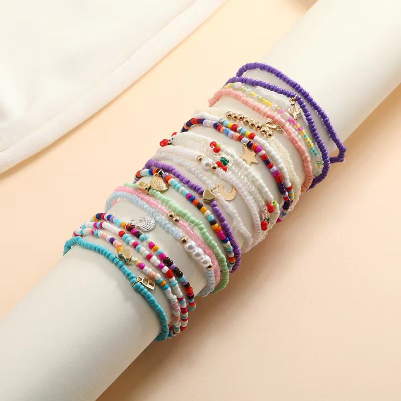 Colored Glass Rice Beads Handmade DIY Ring Earrings Bracelet Tassel Loose Beads Jewelry Material