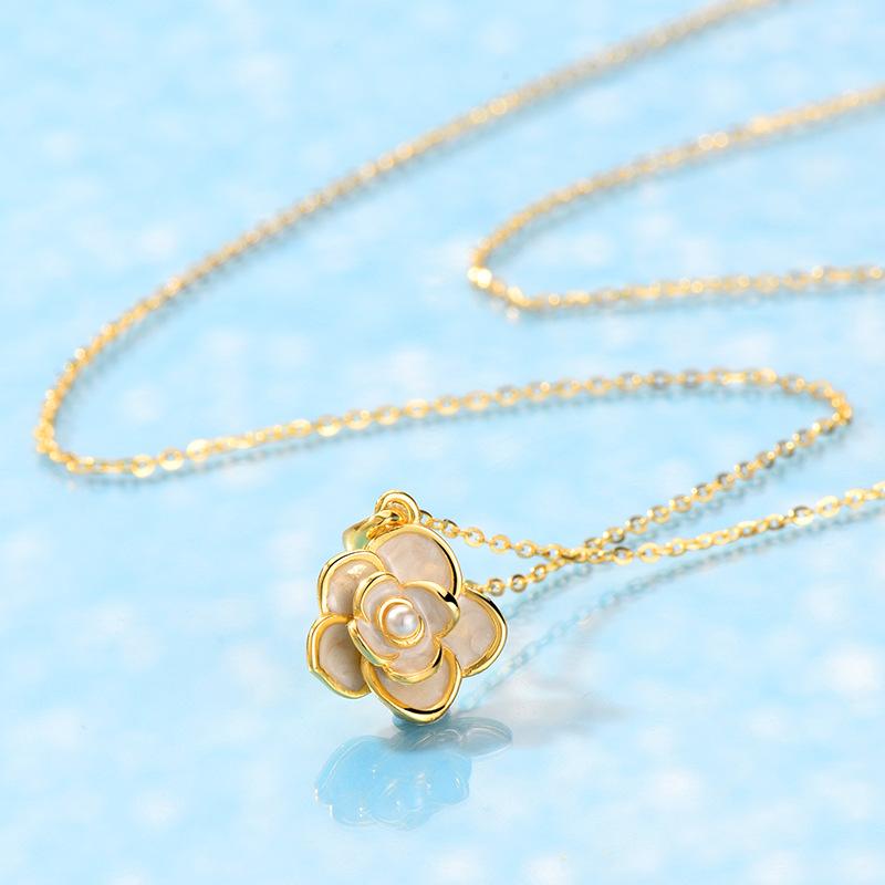 S925 Silver Camellia Necklace