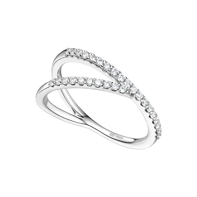 Early Spring Couple Ring Stacking Tail Ring in Sterling Silver
