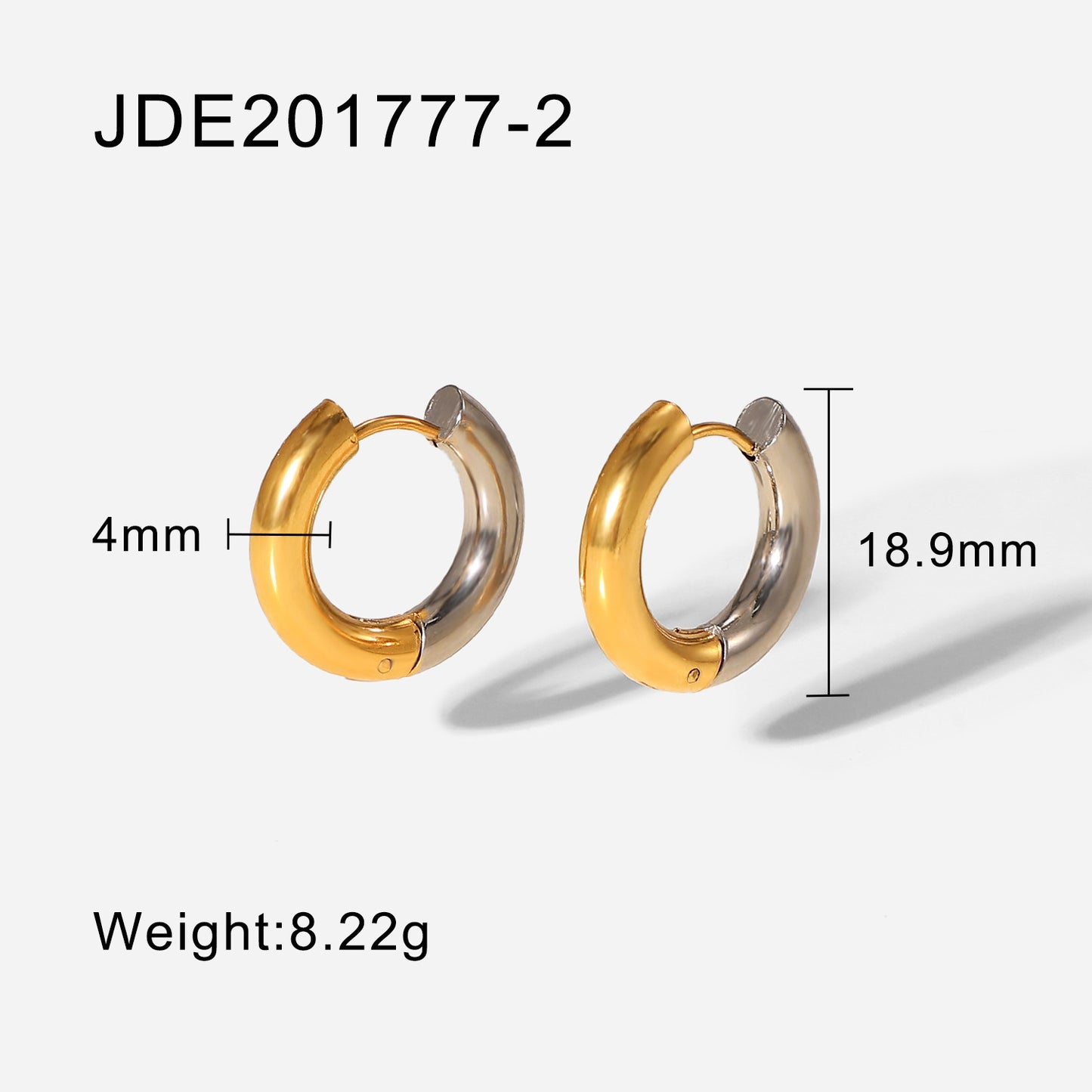 Fashion INS Style 18k Gold-plated Titanium Steel Geometric Earrings for Women
