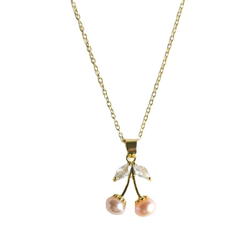 Natural Freshwater Pearl Pink Cherry Necklace