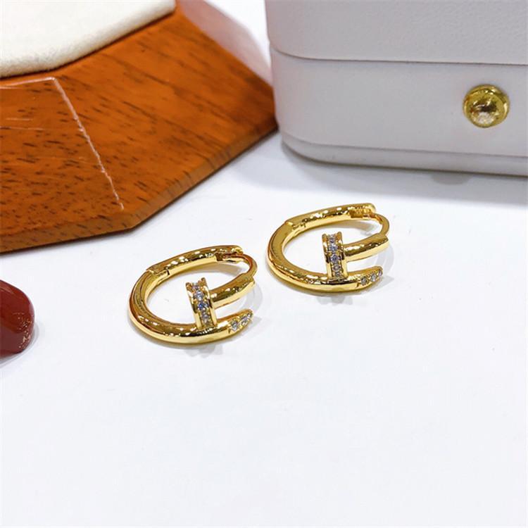 Non-fading women's high quality nail earrings