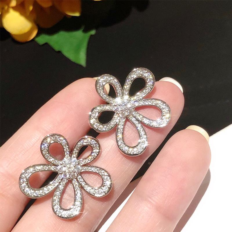 S925 silver sunflower earrings