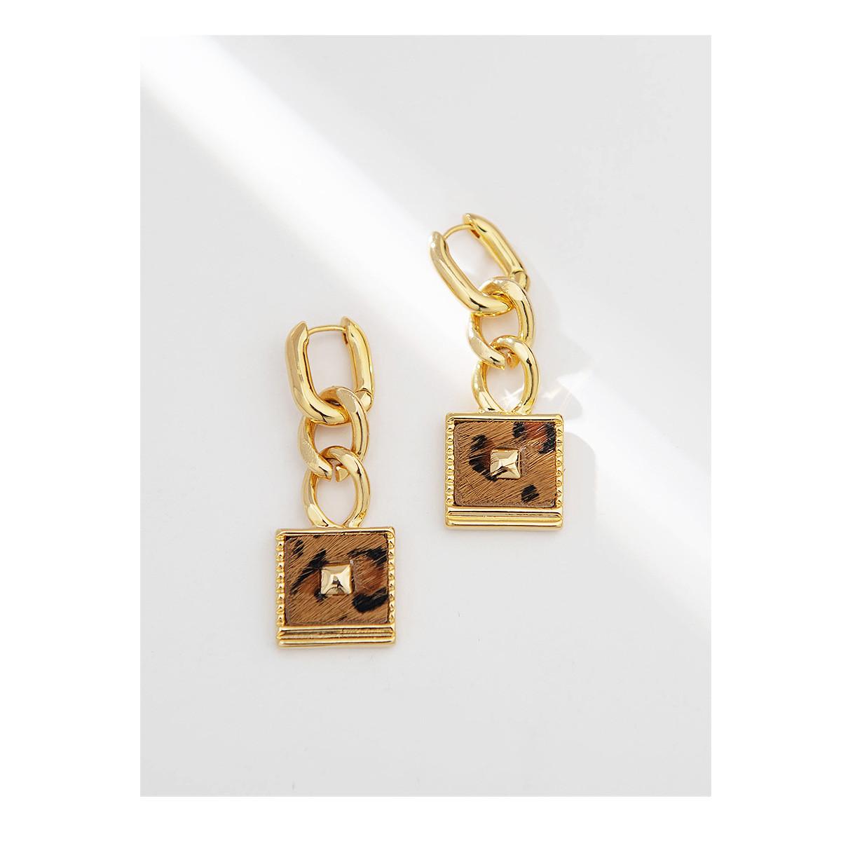 18K Gold Plated Leopard Print Earrings