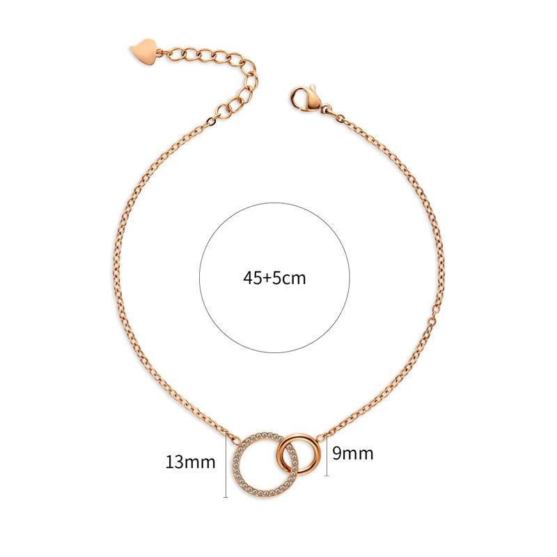 Simple temperament double ring circle bracelet