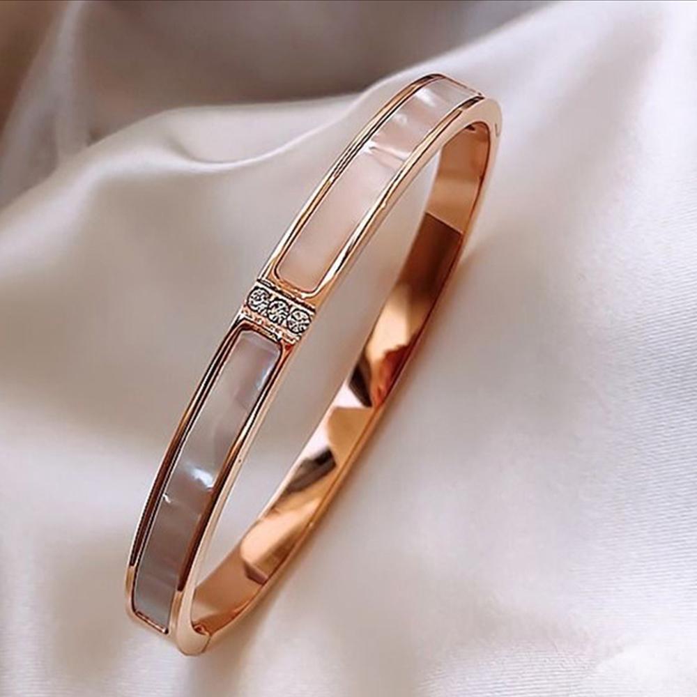 Non-fading Japanese and Korean style simple rose gold bracelet