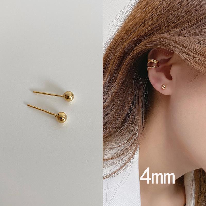 S925 Silver Needle Peas Simple and Compact Pierced Earrings