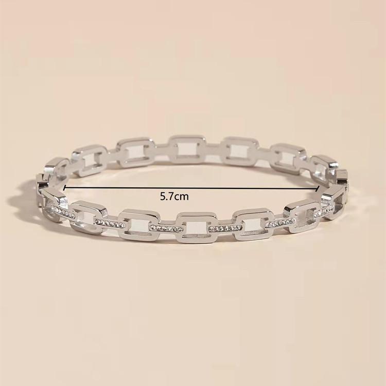 Non-fading hot style ins square titanium steel bracelet