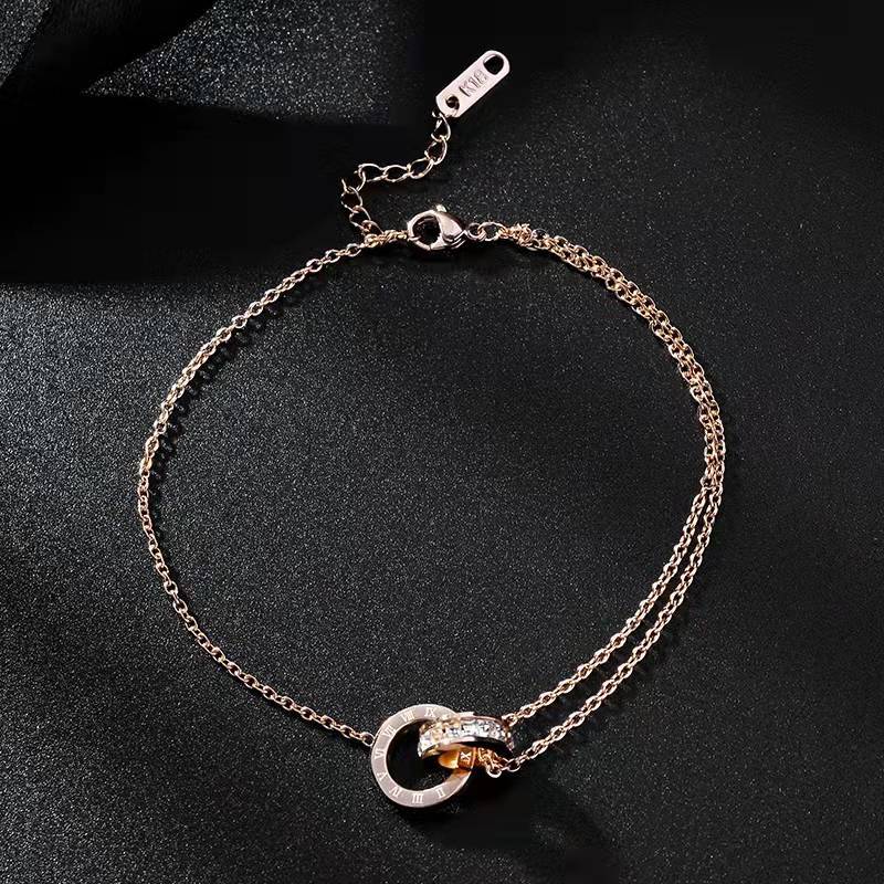 Non-fading Roman Numeral Clavicle Necklace Bracelet Earrings Set