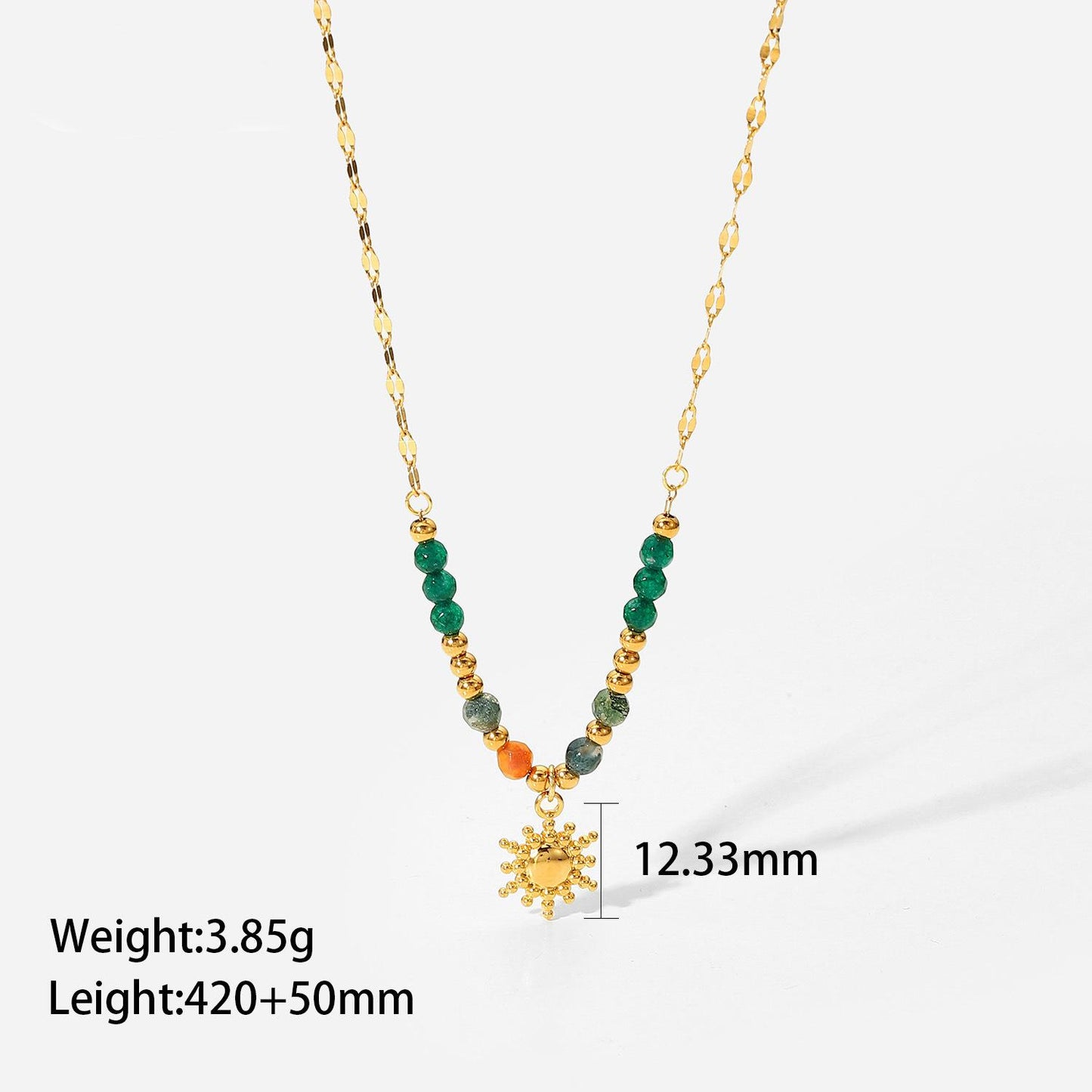 Non-fading French Sun Pendant Necklace