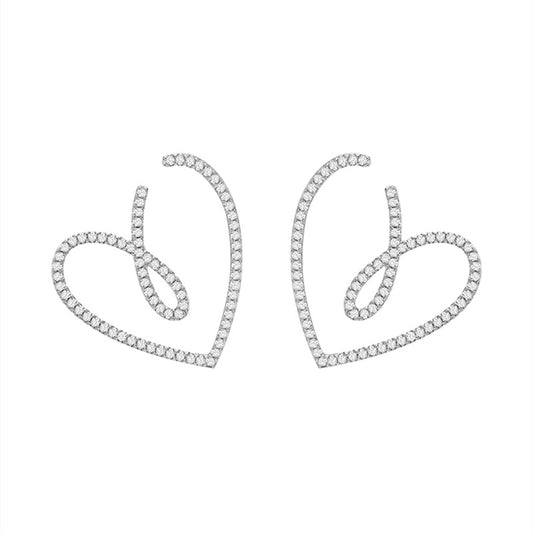 Love Ribbon Earrings in 925 Sterling Silver