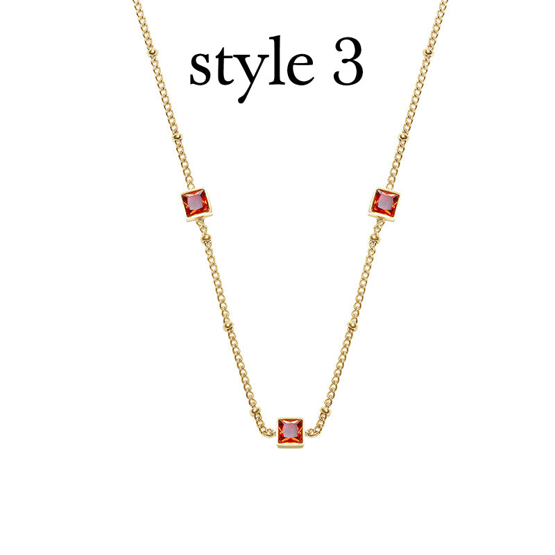 Non-fading Color Preservation Lasting Square Multi Necklace Earrings