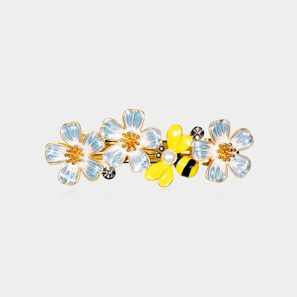 Horquilla de la serie abeja bebé de romero con diamante austriaco bañado en oro