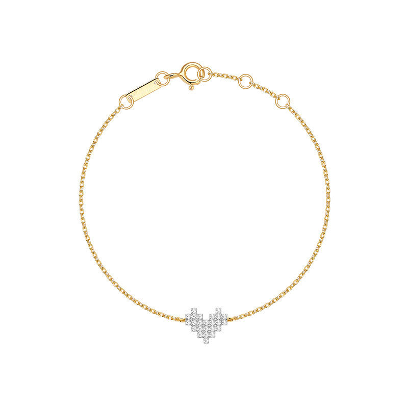 18K Gold Plated Heart Shape Diamond Bracelet