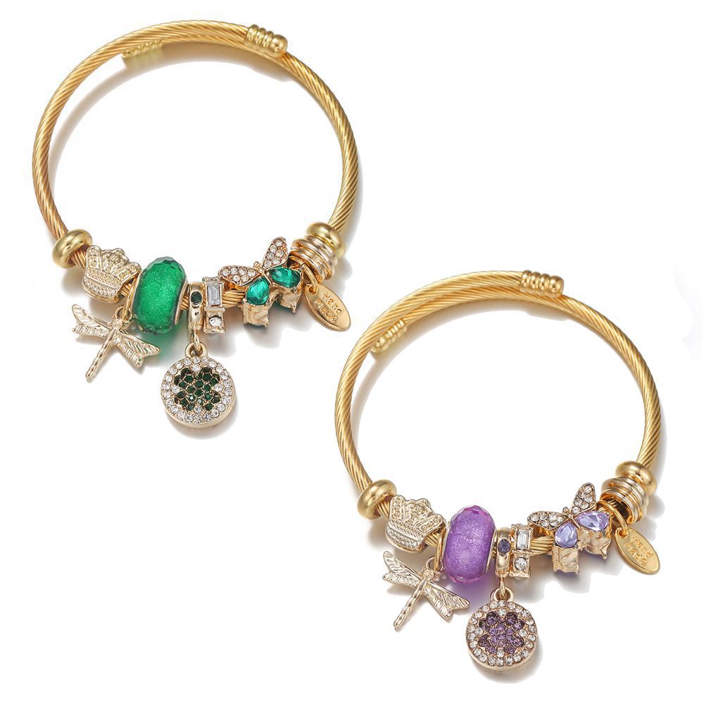 DIY Sen Bracelet fairy clover butterfly gold bracelet