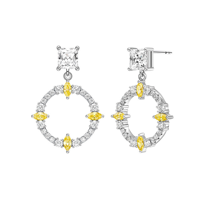 Waltz Temperament Retro Style Circle Earrings in 925 Silver