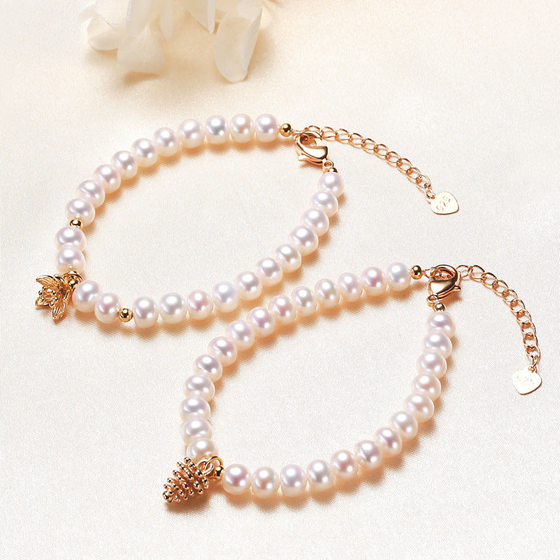 Lotus pinecone baroque pearl freshwater pearl bracelet female