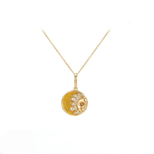 Mayan Legend Sun Pendant Personality Necklace for Women